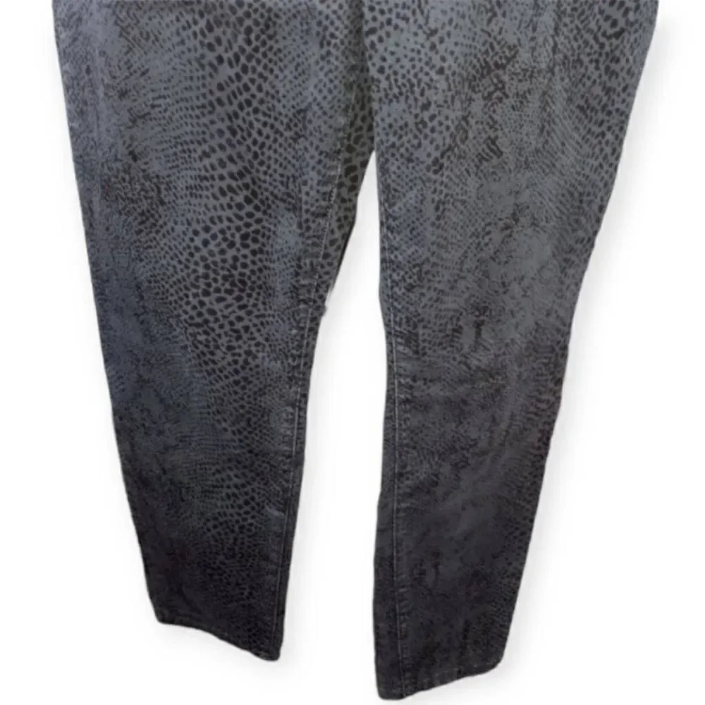 CALVIN KLEIN BLACK & GRAY SNAKE PRINT LEGGINGS SZ.8P EUC